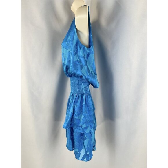 NWT Ramy Brook Blue Dawson Floral Blouson Mini Dress $485 - Picture 6 of 14